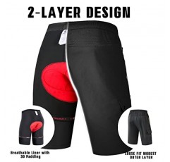 3D 패딩 사이클링 MTB 반바지, 경량 루즈핏 자전거 속옷 반바지가 있는 남성용 산악 자전거 반바지