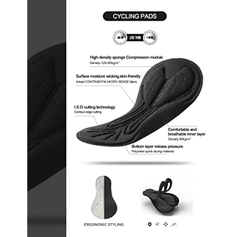 INBIKE 사이클링 저지 남성 세트 반사 통기성 자전거 복장 3D 패딩 반바지가 포함된 빠른 건조 턱받이 자전거 저지