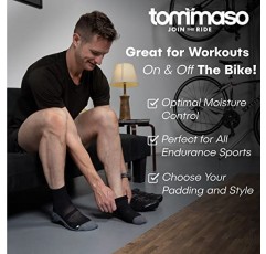Tommaso 슈퍼 모이스처 위킹, 울트라 패딩 사이클링 양말, 3팩, 실내 사이클링, 펠로톤, 쇼 없음, 로우, 하이, 블랙, 화이트