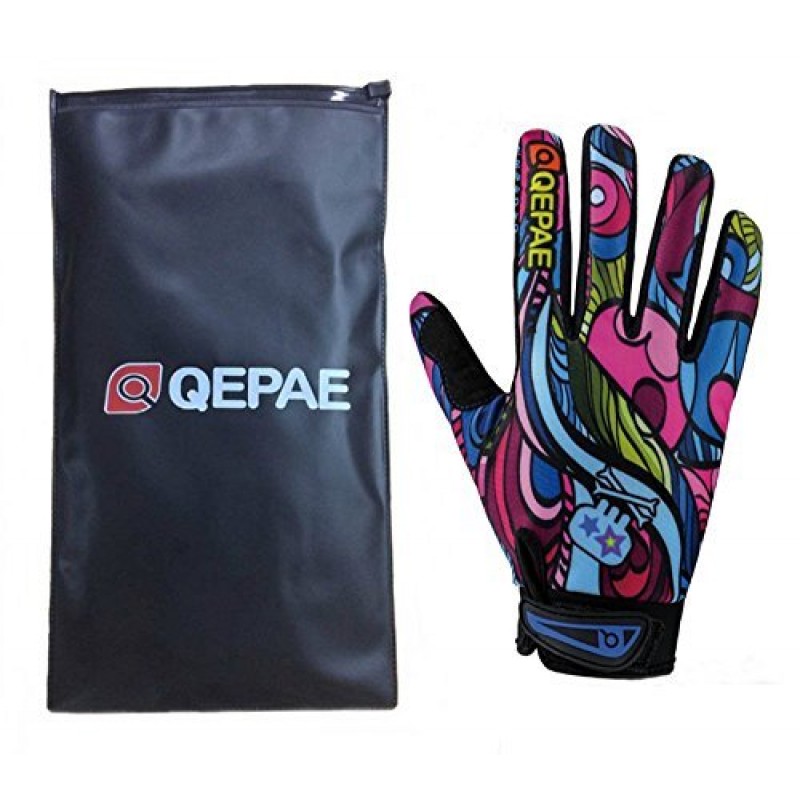 QEPAE® 통기성 사이클링 장갑 자전거 라이딩 스키용 미끄럼 방지 풀 핑거 젤 장갑 - 화려한 색상