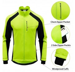 Qualidyne 남성용 겨울 사이클링 자켓 열 양털 안감 자전거 자전거 자켓 추운 날씨 방풍 Softshell 윈드 브레이커