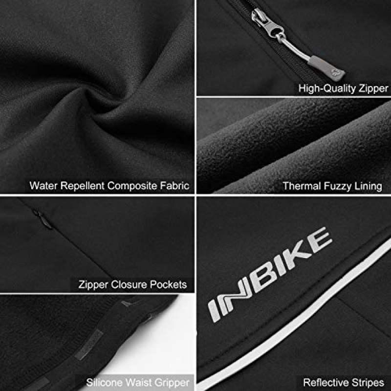 INBIKE 남성용 방풍 사이클링 자전거 재킷 겨울 소프트쉘 재킷 러닝 하이킹 스포츠용