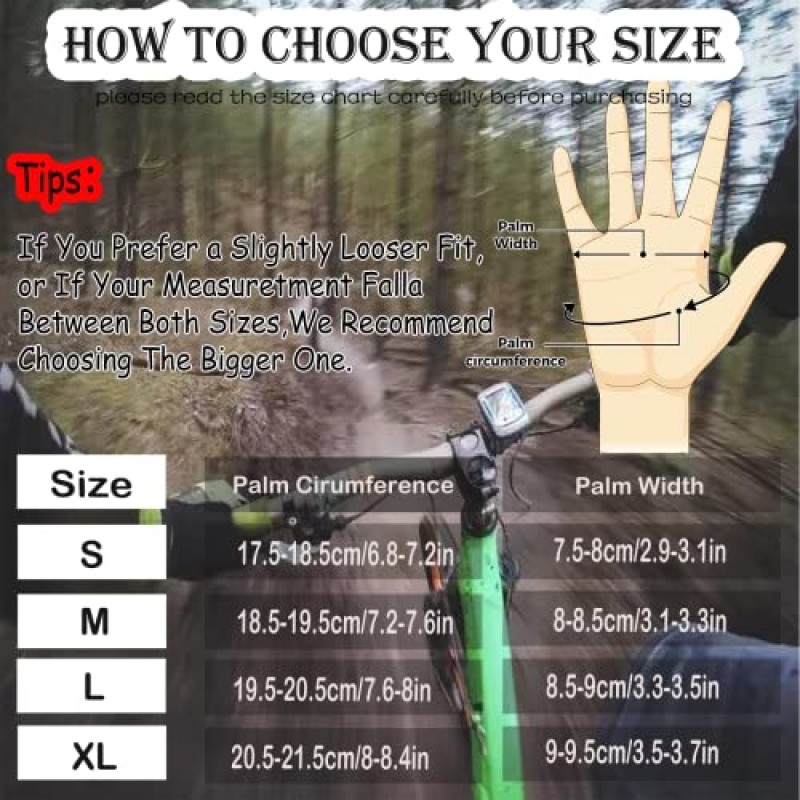 FASTGOOSE 남여 공용 MTB ATV BMX MX 사이클링 장갑, 산악 자전거, 라이딩, 로드 레이싱, 등산용 풀핑거 및 터치스크린이 포함된 통기성 경량 미끄럼 방지 먼지 자전거 장갑