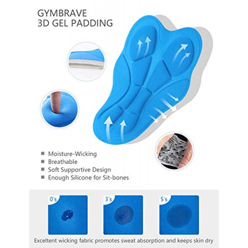 GymBrave 남성용 산악 자전거 반바지 3D 패딩 멋진 경량 MTB 사이클링 반바지 루즈핏 자전거 반바지