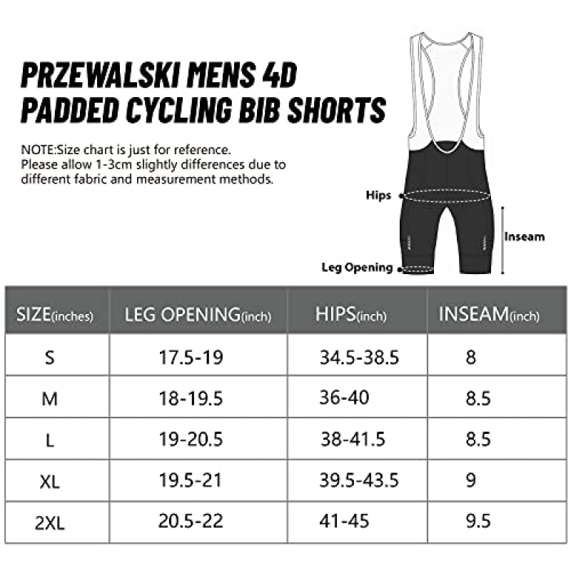 Przewalski 남성용 자전거용 자전거 턱받이 반바지(전화 주머니 포함), 4D 패딩 통기성 자전거용 자전거 턱받이 스타킹