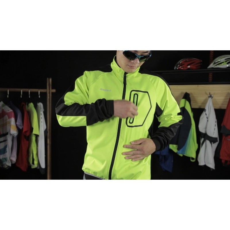BERGRISAR 남성용 사이클링 자켓 겨울용 윈드 브레이커 러닝 하이킹 자전거 코트 Thermal Fleece Golf Softshell