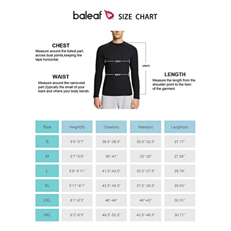 BALEAF 남성용 양털 열 긴 소매 셔츠 추운 날씨 운동 탑 수분 흡수 러닝 셔츠