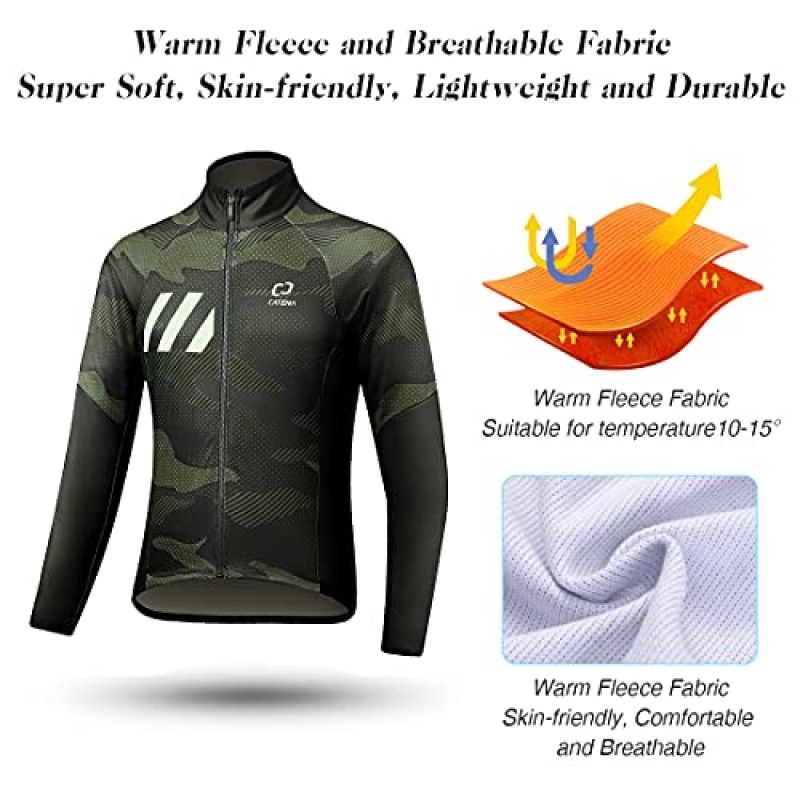 CATENA 남성용 겨울 사이클링 자켓 방풍 방수 Softshell Thermal Fleece 통기성 자전거 저지(야외, 사이클링용)
