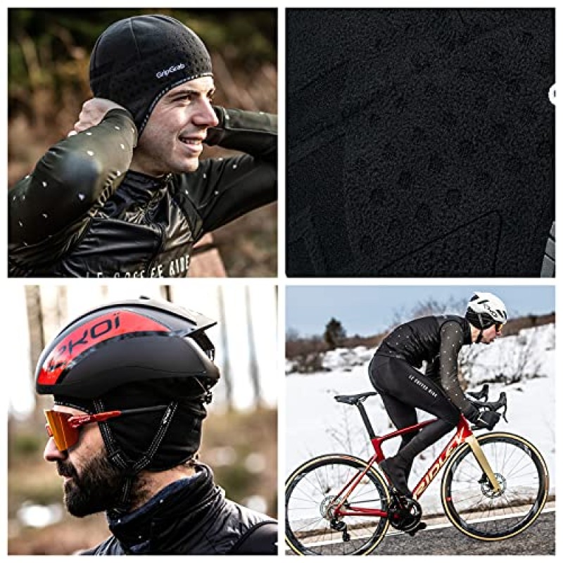 GripGrab Aviator 방풍 검은 해골 모자 열 자전거 모자 헬멧 아래 자전거 자전거 사이클링 겨울 모자를 쓰고 있죠 귀 덮개