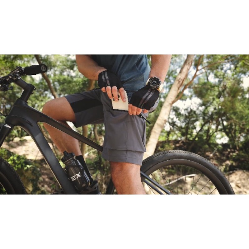 남성용 산악 자전거 반바지 3D 패딩됨 경량 MTB 자전거 타기 사이클링 자전거 루즈핏 바이커 반바지 지퍼 포켓 블랙 그레이 X-Large