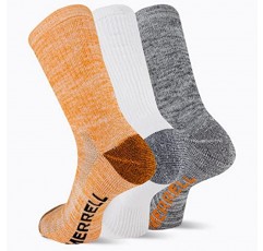 Merrell 남성용 및 여성용 재활용 경량 쿠션 크루 양말 - 3쌍 팩 - 리프리브 하이킹 아치 지지대