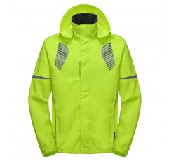 Little Donkey Andy 남성용 방수 러닝 사이클링 레인 자켓 반사 레인 코트 Packable Windbreaker-Removable Hood