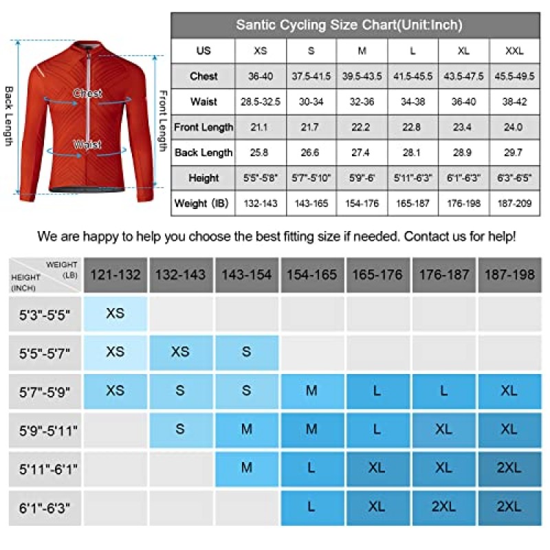 Santic 사이클링 져지 남성용 긴 소매 상의 산악 자전거 셔츠 주머니가 있는 자전거 재킷