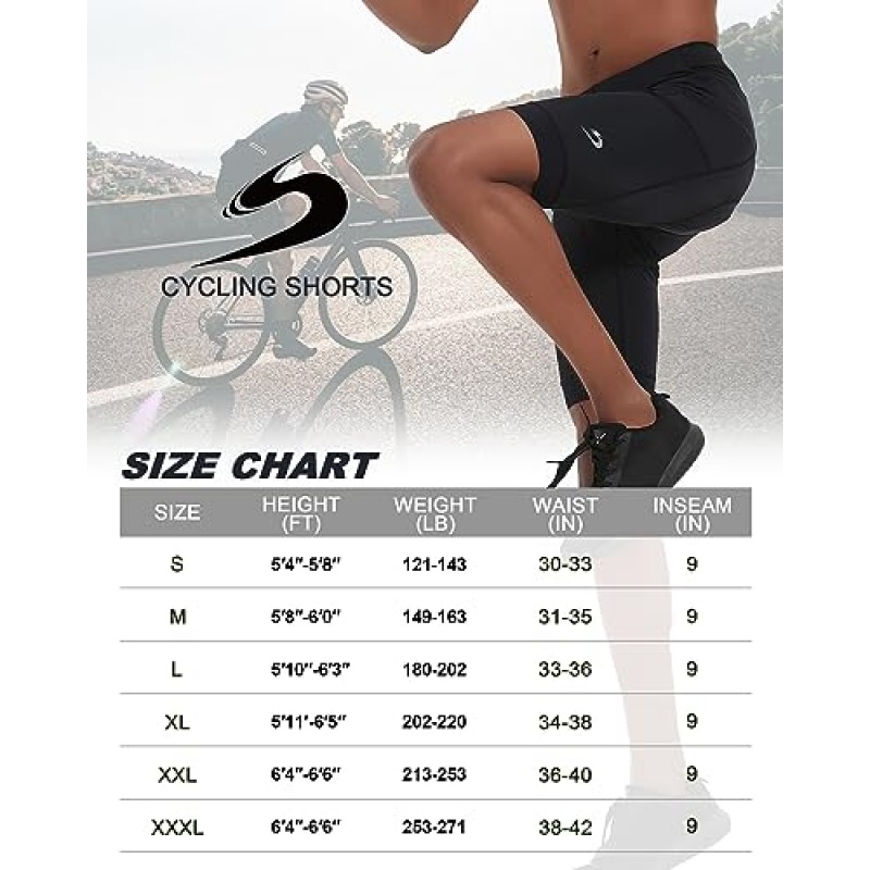 SUMARPO 사이클링 반바지 남성용 패딩, 포켓이 있는 자전거 반바지, 도로 자전거 타기, Ebike, 실내 체육관, 철인 3종 경기용 자전거 바닥