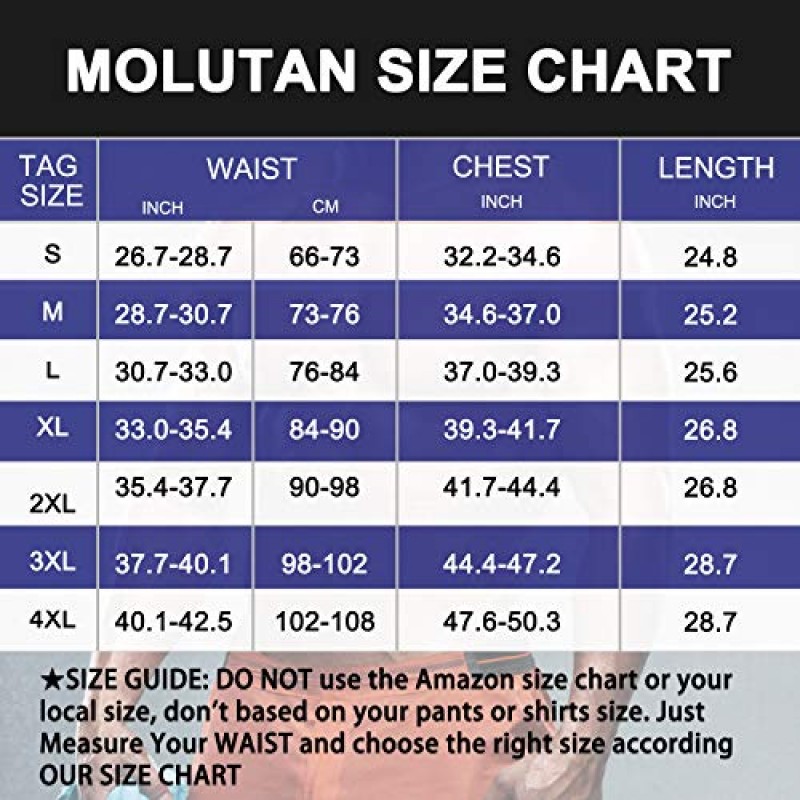 MOLUTAN 남성 압축 셔츠 배꼽 슬리밍 바디 셰이퍼 조끼 민소매 지퍼 언더 셔츠 위장용 탱크 탑 Shapewear