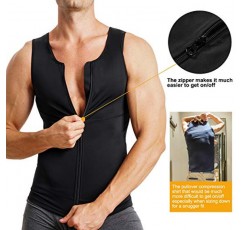 MOLUTAN 남성 압축 셔츠 배꼽 슬리밍 바디 셰이퍼 조끼 민소매 지퍼 언더 셔츠 위장용 탱크 탑 Shapewear