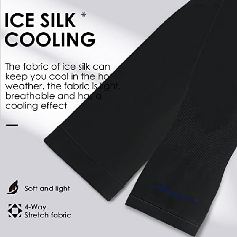 Achiou Arm Sun Sleeves 압축 UV 보호 냉각 남성용 여성용 여름 자외선 차단제, 사이클링 운전 골프 러닝