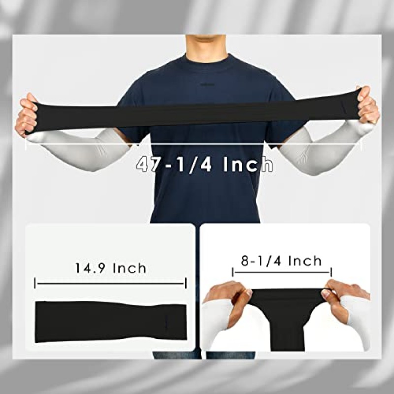 Achiou Arm Sun Sleeves 압축 UV 보호 냉각 남성용 여성용 여름 자외선 차단제, 사이클링 운전 골프 러닝