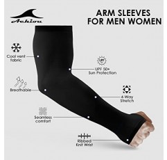 Achiou Arm Sun Sleeves 압축 UV 보호 냉각 남성용 여성용 여름 자외선 차단제, 사이클링 운전 골프 러닝