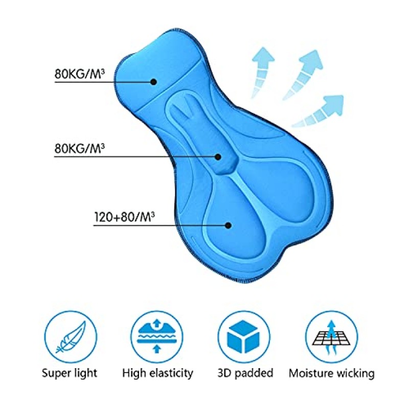 GGK 남성용 루즈핏 산악 자전거 반바지 3D 패딩 경량 사이클링 MTB 반바지