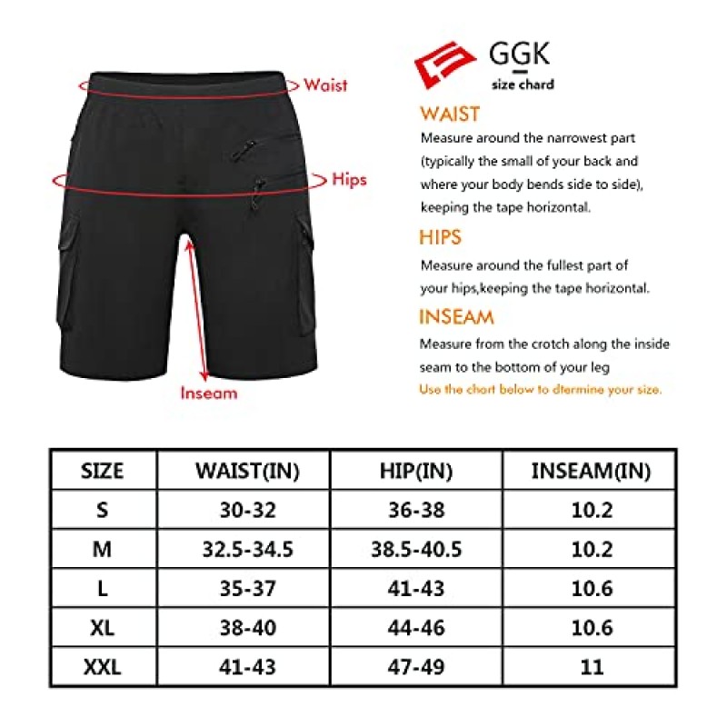 GGK 남성용 루즈핏 산악 자전거 반바지 3D 패딩 경량 사이클링 MTB 반바지