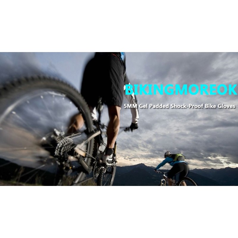 BIKINGMOREOK 사이클링 장갑 남성용 여성용 자전거 장갑, 통기성 자전거 장갑, 5MM 젤 패드 산악 자전거 장갑, 사이클링용 미끄럼 방지 DH 도로 MTB 자전거용 장갑, 운동 스포츠