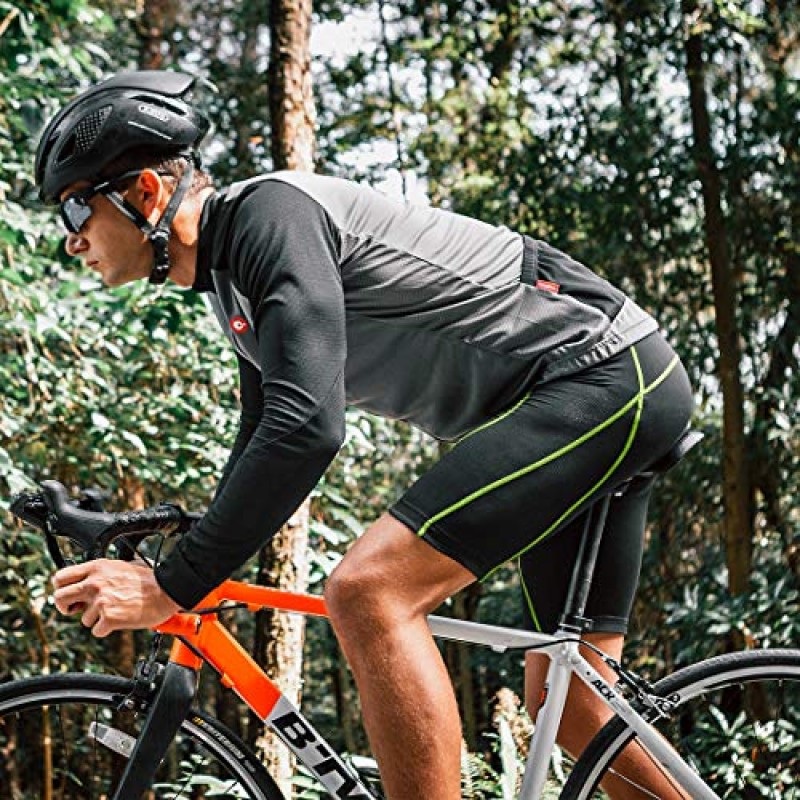 Przewalski Mens 사이클링 속옷 반바지 4D 패딩 자전거 언더쇼츠 자전거 MTB 라이너 반바지(실리콘 다리 그리퍼 포함)