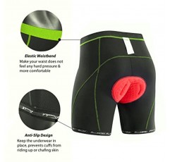 Przewalski Mens 사이클링 속옷 반바지 4D 패딩 자전거 언더쇼츠 자전거 MTB 라이너 반바지(실리콘 다리 그리퍼 포함)