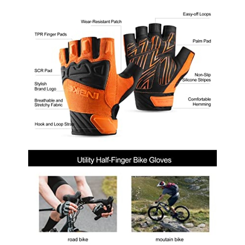 INBIKE 핑거리스 사이클링 장갑 도로 산악 자전거 MTB 라이딩을 위한 통기성 보호