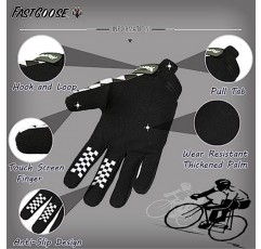 FASTGOOSE 사이클링 장갑 자전거 장갑 남성용/여성용 자전거 장갑, ATV MTB 용 전체 손가락 터치 스크린 통기성 산악 자전거 레이싱 장갑,모토크로스 장갑 오토바이 장갑