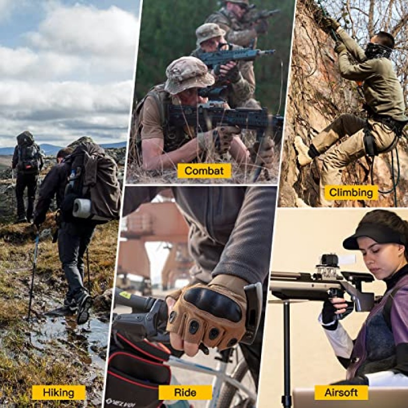 남성용 FREE SOLDIER 야외 장갑, 사이클링 하이킹 캠핑 클라이밍용 핑거리스 오토바이 장갑, 페인트볼 및 슈팅용 Airsoft 장갑
