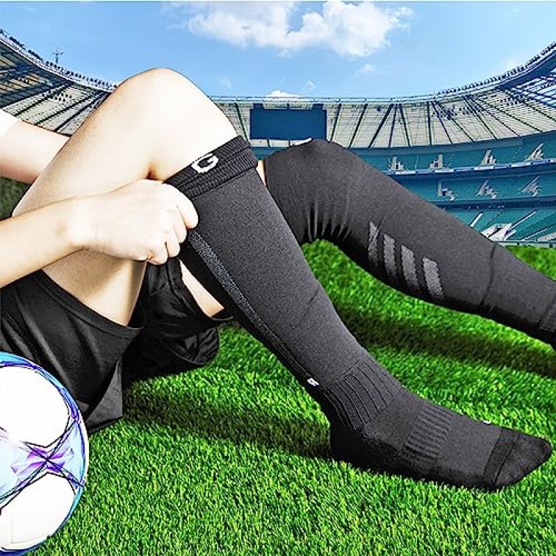 GOGOGOAL 압축 축구 송아지 슬리브 양말 남성 여성 청소년 다리 슬리브 럭비 신 가드 양말 축구 러닝 사이클링 …