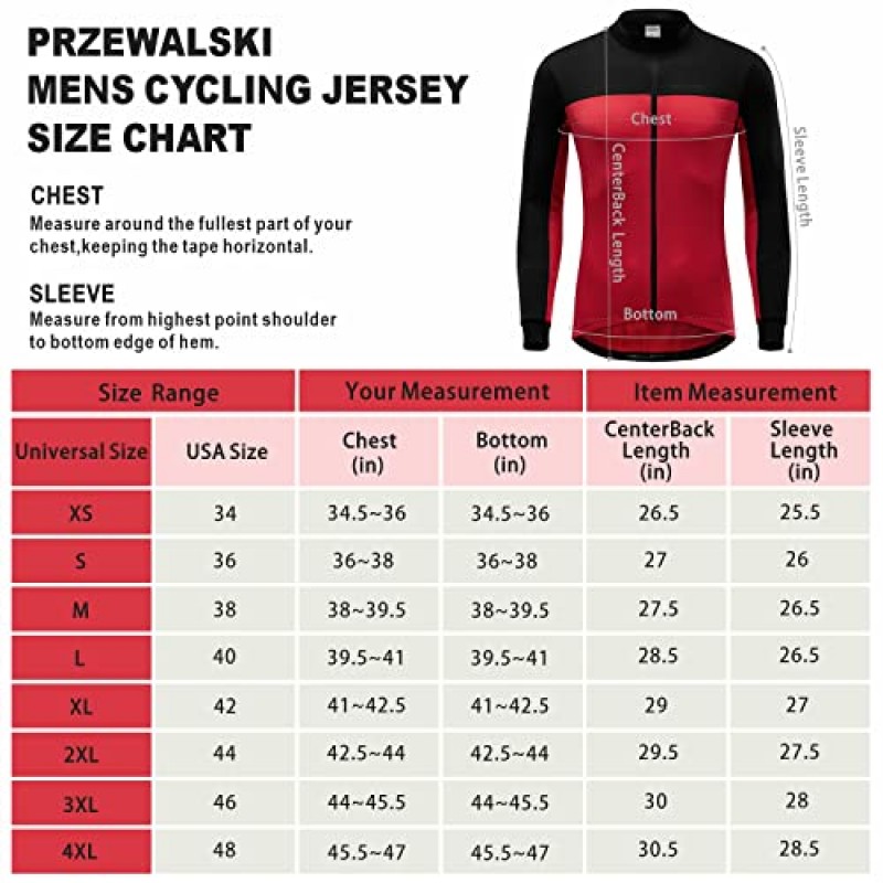 Przewalski 남성용 사이클링 저지 겨울 긴 소매 양털 자전거 재킷 자전거 셔츠