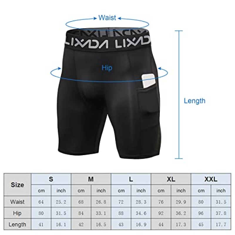 Lixada 남성용 탄성 반바지 바지 퍼포먼스 스포츠 Baselayer 쿨 드라이 스타킹 활성 운동 속옷