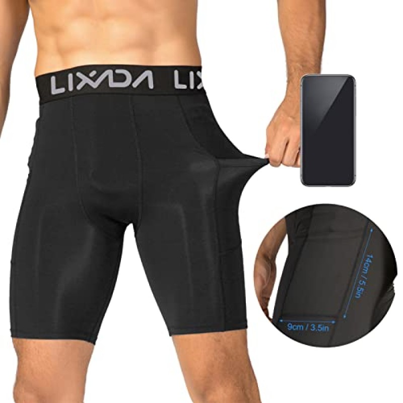 Lixada 남성용 탄성 반바지 바지 퍼포먼스 스포츠 Baselayer 쿨 드라이 스타킹 활성 운동 속옷