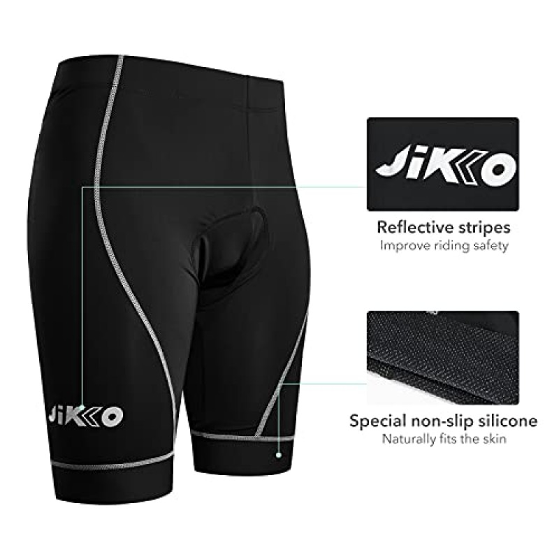 JIKKO 남자 사이클링 속옷 압축 반바지 달리기, 운동, 훈련을위한 3D 패딩 자전거 자전거 운동 반바지