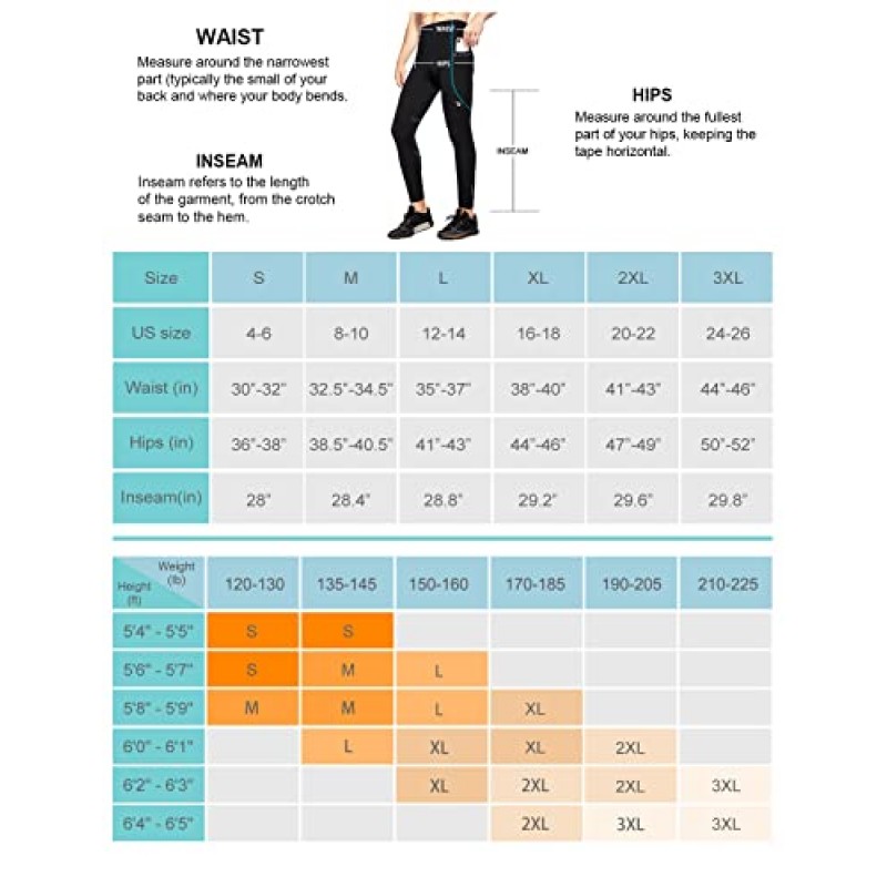 BALEAF 남성용 겨울 러닝 스타킹 열 사이클링 바지 추운 날씨 장비 방수 포켓 압축 레깅스