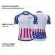 Lo.gas USA 사이클링 저지 남성용 반팔 자전거 자전거 셔츠 American Flag Road 자전거 의류 Full Zip with Pockets