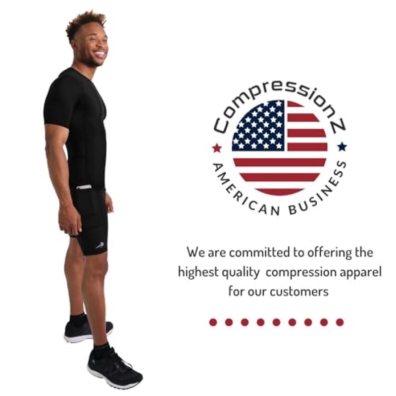 CompressionZ 압축 반바지 남성 주머니 포함 - 퍼포먼스 스포츠 스판덱스 압축 속옷 8