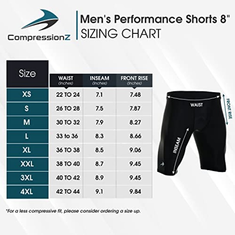 CompressionZ 압축 반바지 남성 주머니 포함 - 퍼포먼스 스포츠 스판덱스 압축 속옷 8