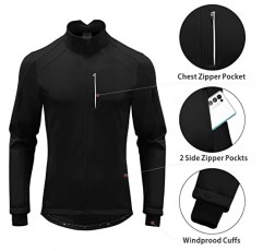 Qualidyne 남성용 겨울 사이클링 자켓 열 양털 안감 자전거 자전거 자켓 추운 날씨 방풍 Softshell 윈드 브레이커