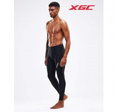 XGC 남성용 긴 사이클링 바지 바지 자전거 바지 바지 타이츠 4D 스폰지 패딩 레깅스