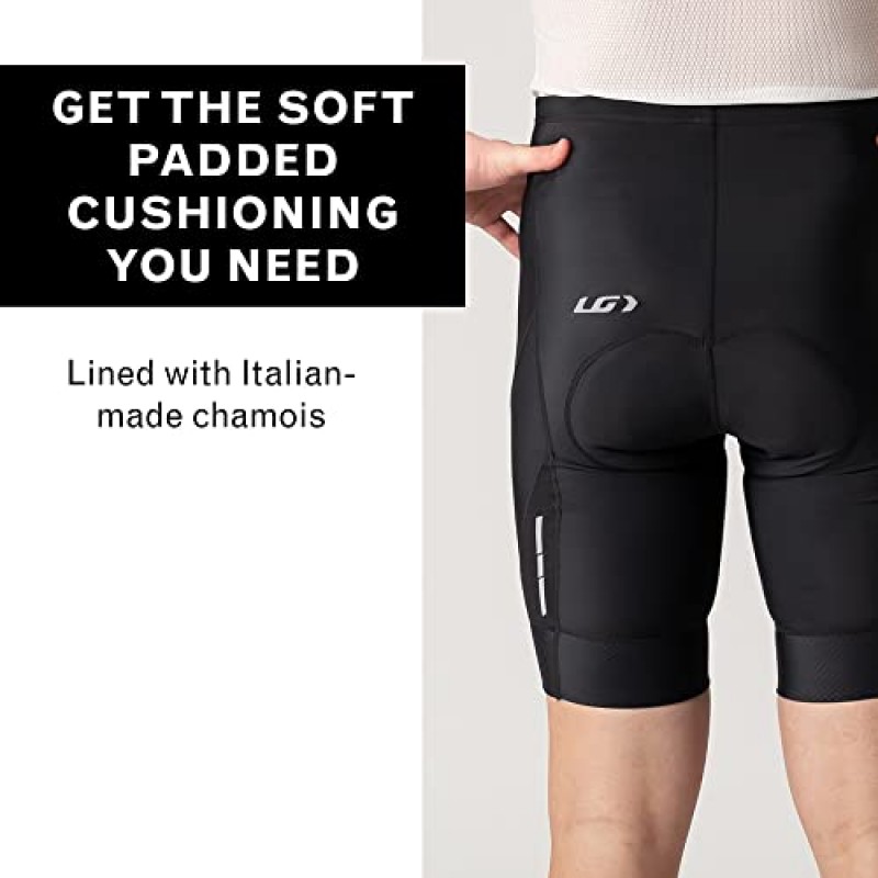 Louis Garneau, 남성용 Optimum 2 반바지, 패딩 처리, 신축성, 통기성 및 속건성