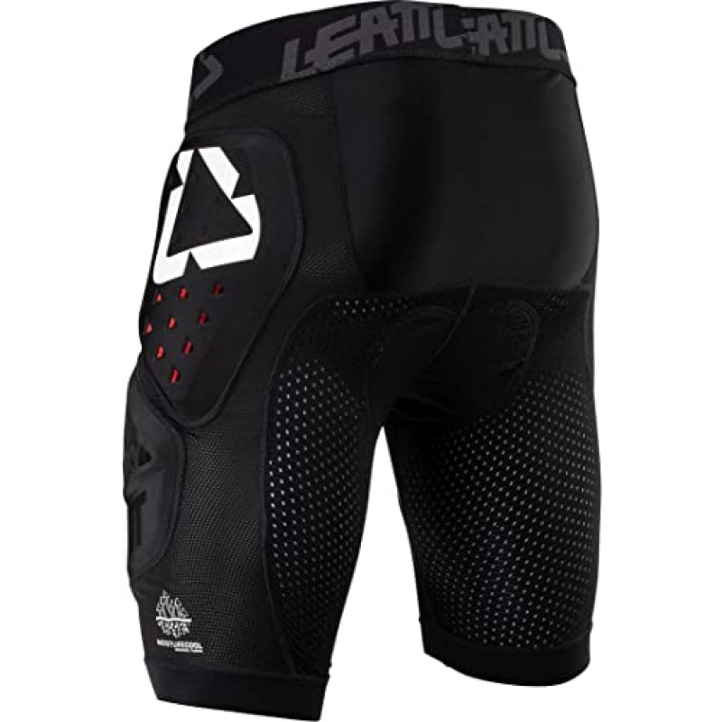 Leatt Brace 남성용 스탠다드 임팩트 쇼츠, 블랙, 라지