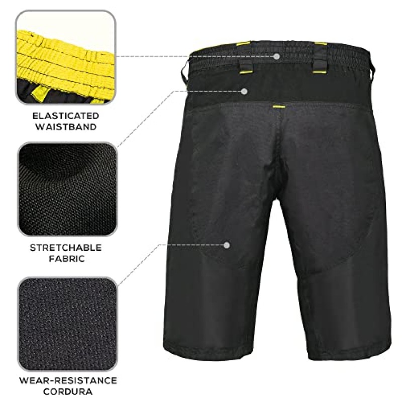 Urban Cycling Apparel 싱글 트래커-산악 자전거 카고 반바지, G-Tex 패딩 언더쇼츠 포함