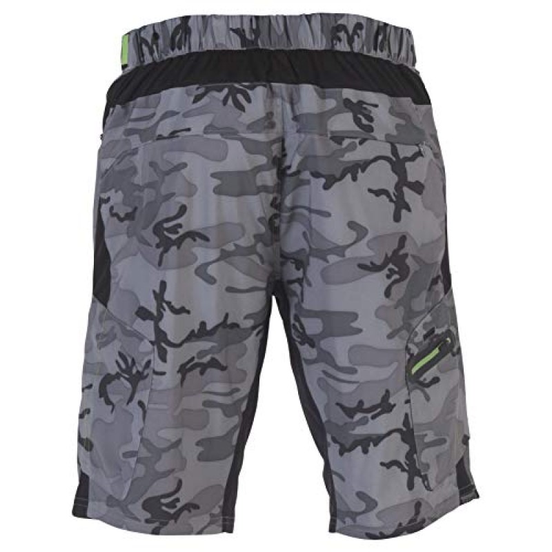 Zoic 남성용 Ether Camo 산악 자전거 MTB 사이클 라이딩 짧은 릴렉스핏 12인치 밑아래, UPF 50+