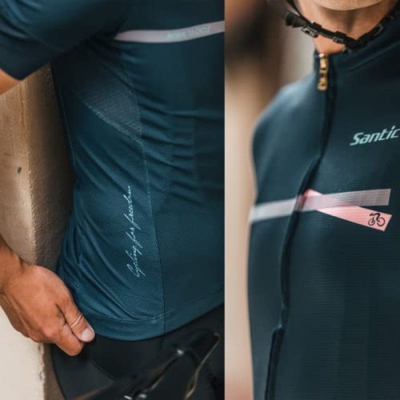 Santic Cycling Jersry 세트 라이딩 슈트 여름 사이클링 반팔 + 반바지 통기성 및 속건성