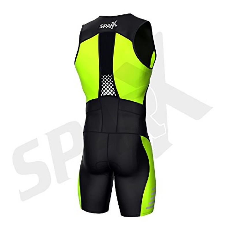 Sparx 남성용 엘리트 트라이애슬론 슈트 트라이슈트 SpeedSuit 스킨수트 수영-자전거 달리기 트라이애슬론 레이스 슈트