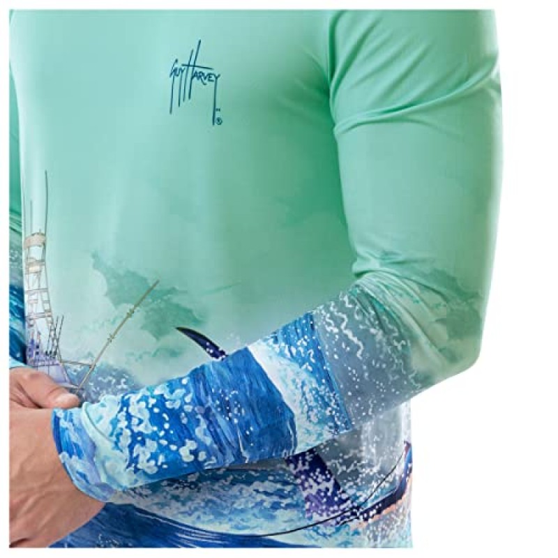 Guy Harvey 남성용 긴소매 퍼포먼스 셔츠(UPF 50+ 자외선 차단 기능 포함)