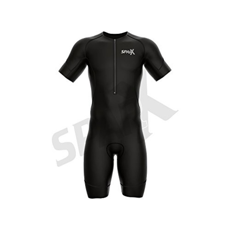 Sparx 남성용 엘리트 소매 트라이애슬론 슈트 반소매 TriSuit SpeedSuit 스킨수트 수영-자전거 달리기